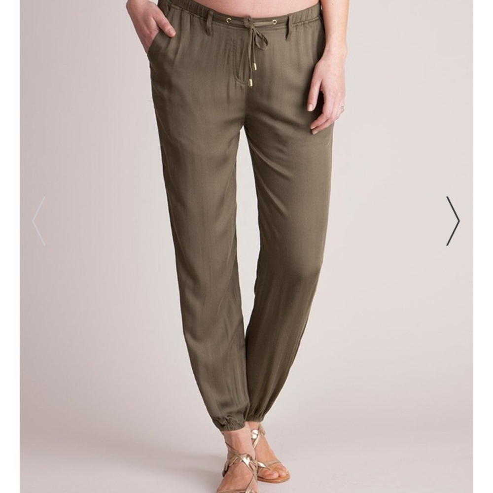 Seraphine maternity pants in khaki green